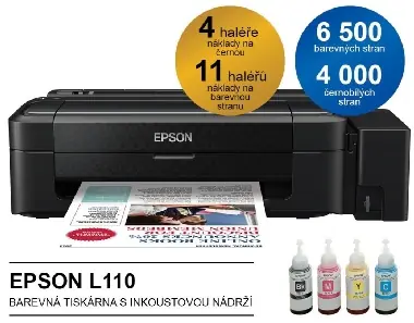 EPSON L110 / barevná tiskárna / A4 / USB2.0 / černá