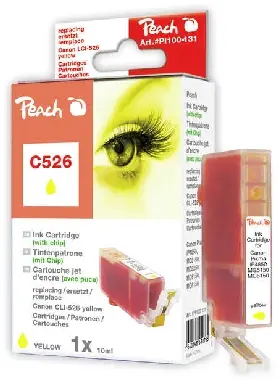 Peach CLI-526 Alternativkartusche mit Chip / Pixma iP4850 / 10 ml / Gelb
