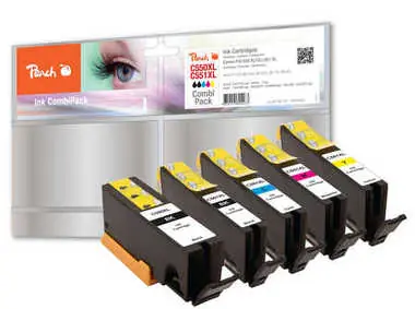 Peach Combi Pack mit Chip / XL-Version / kompatibel mit Canon PGI-550 / CLI-551