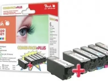 Peach wiederaufbereitete Ersatzpatrone PGI-520/CLI-521 MultiPack PLUS / Canon Pixma iP3600 / Multipack PLUS