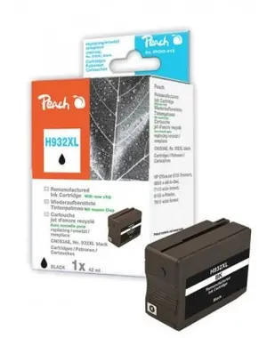 Peach Remanufactured 932XL Alternativpatrone / HP OFFICEJET 6100 / OEM -Chip / Schwarz
