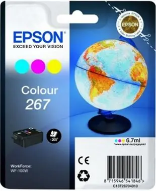 Epson 267 Originalpatrone / 6,7 ml / WF-100W / Farbe