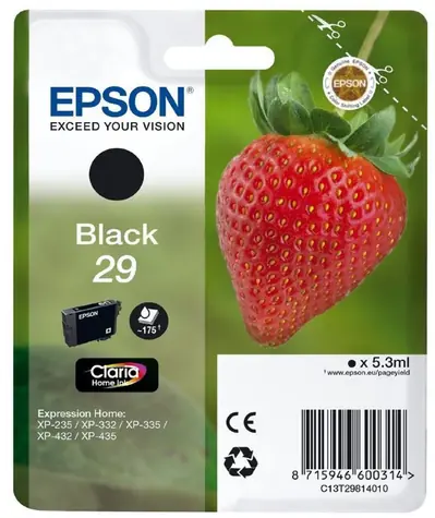Epson T2981 Originalpatrone 29 / XP-235, XP-332 / 5,3 ml / Schwarz