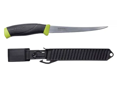 Morakniv Fishing Comfort Filet 155 (S) grün-schwarz / Angelmesser / Edelstahl / Klinge 15,5 cm / Kunststoffetui