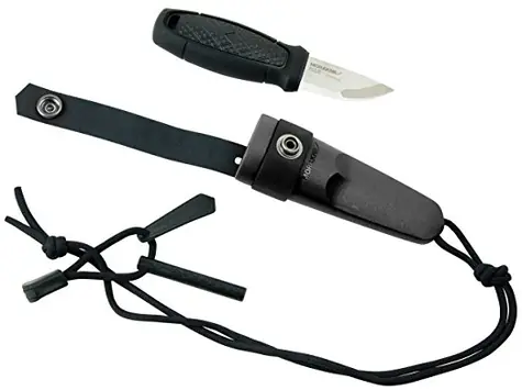 Morakniv Eldris (S) Black Neck Knife Kit Box schwarz / Outdoormesser mit Gashebel / Edelstahl / Klinge 5,9 cm / Kunststoff