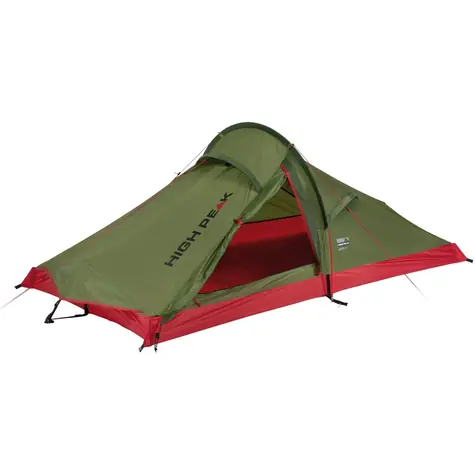 High Peak Siskin 2.0 LW grün-rot / Zelt für 2 Personen / 230 x 120 x 90 cm / Wassersäule: 3000mm