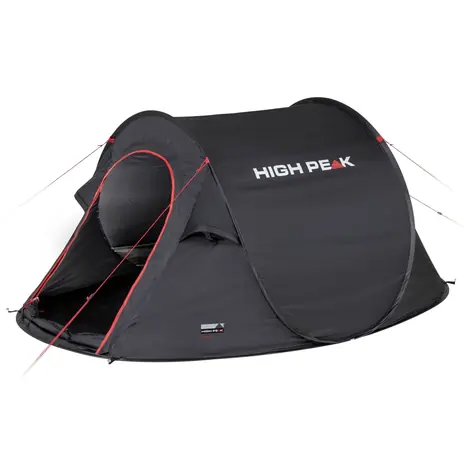 High Peak Vision 2 2P schwarz / Zelt für 2 Personen / 245 cm x 150 cm x 105 cm / Wassersäule: 2000 mm 