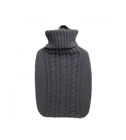 Hugo Frosch Klassische Wärmflasche mit grauem Strickbezug