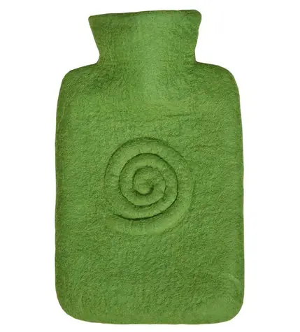 Hugo Frosch Klassische Wärmflasche mit Filzbezug aus 100% Merinowolle - Spirale
