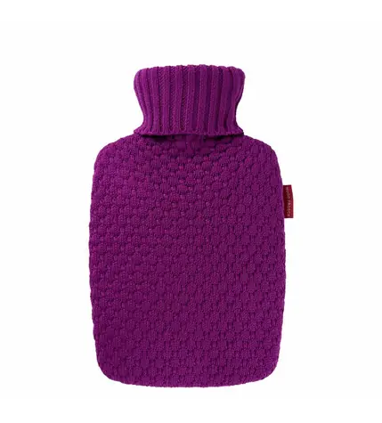 Hugo Frosch - Öko Classic Komfort-Wärmflasche mit Bezug aus Bio-Baumwolle - Lila