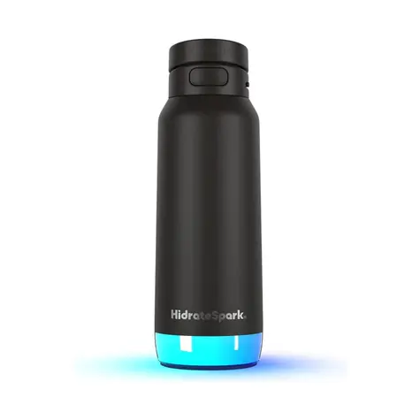 HidrateSpark PRO 2 Smart-Trinkflasche mit Strohhalm, 950 ml, Schwarz