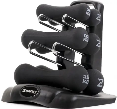 ZIPRO Set Neopren-Hanteln, verschiedene Gewichtsklassen, 6 Stück.