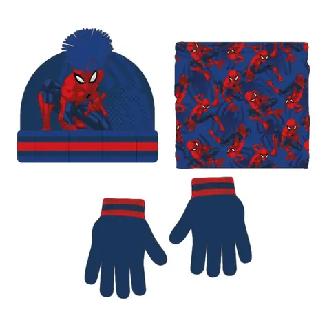 Cerdá Spiderman Kinder-Winterset (Mütze, Halswärmer und Handschuhe) 