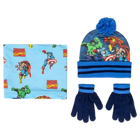 Cerdá AVENGERS Kinder-Winterset (Mütze, Halstuch und Handschuhe) 