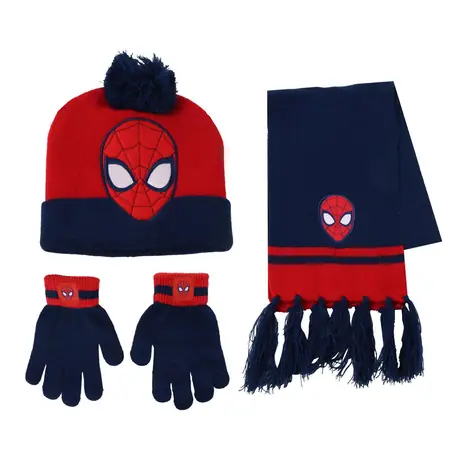 Cerdá Spiderman Kinder-Winterset (Mütze, Schal und Handschuhe) 