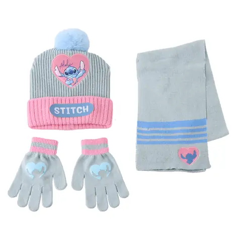 Cerdá STITCH Kinder-Winterset (Mütze, Schal und Handschuhe) 