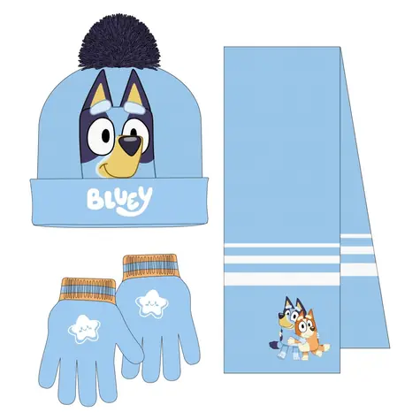 Cerdá BLUEY Kinder-Winterset (Mütze, Schal und Handschuhe) 