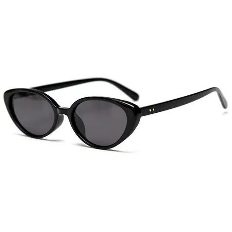 VeyRey Damen-Sonnenbrille Duoom im Cat-Eye-Stil, polarisiert, schwarzer Rahmen, schwarze Gläser