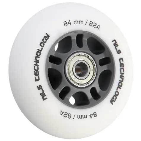 NILS Extreme PU 84x24 82A Matt-Rollen mit ABEC 9 Kugellagern, weiß, 4 Stück