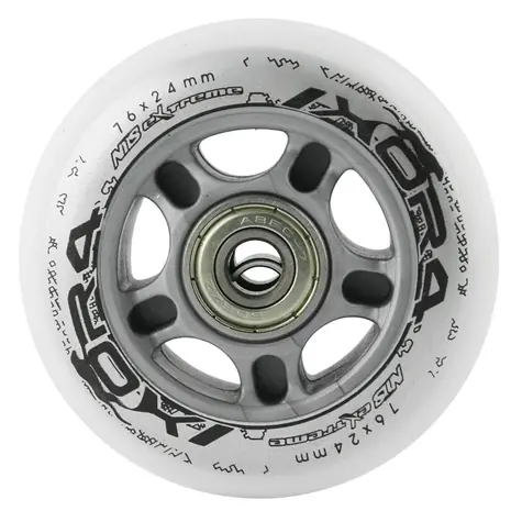 NILS Extreme Satz weißer PU-Rollen 76x24 + ABEC7-Kugellager
