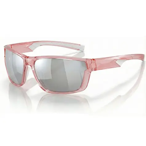 VeyRey Sports polarisierte Sonnenbrille Irtox Pink Rahmen Silberne Gläser