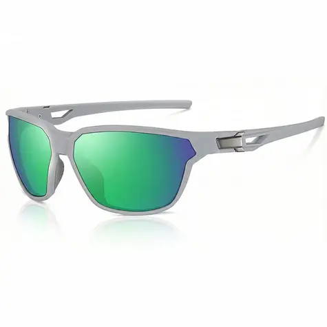 VeyRey Sports polarisierte Sonnenbrille Nuf Grauer Rahmen Grüne Gläser