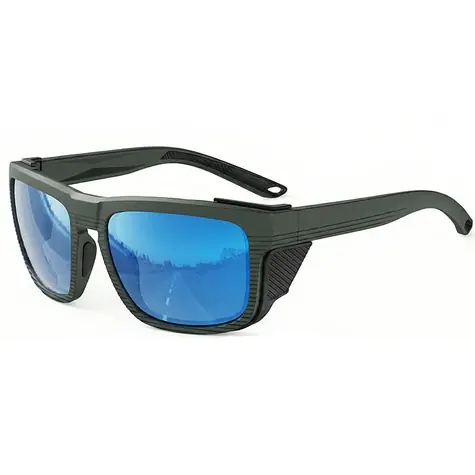 VeyRey Sports polarisierte Sonnenbrille Unow, schwarzer Rahmen, blaue Gläser
