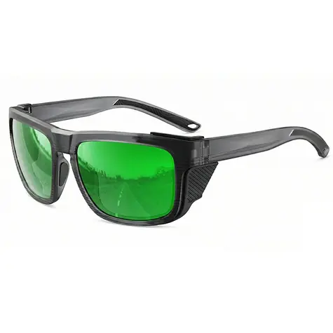 VeyRey Sports polarisierte Sonnenbrille Unow, schwarzer Rahmen, grüne Gläser
