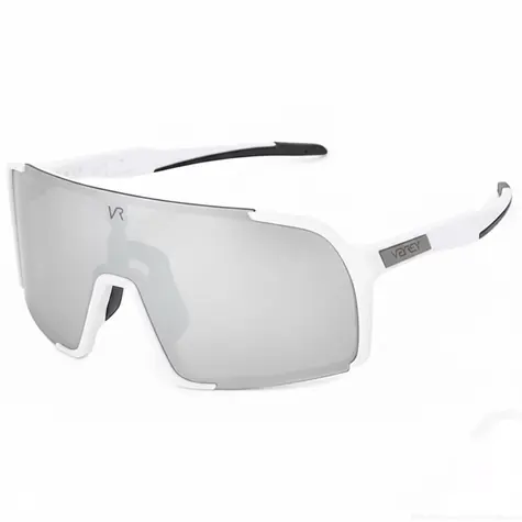VeyRey Sportsonnenbrille Burub, weißes Gestell, silberne Gläser