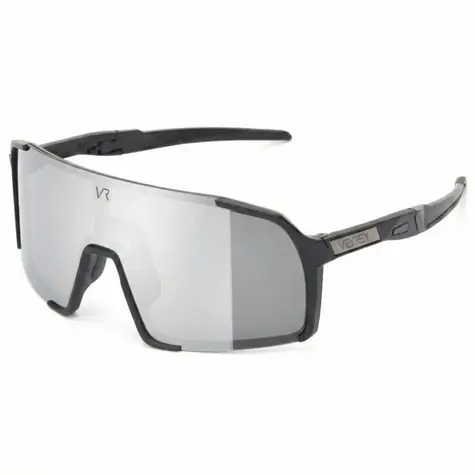 VeyRey Sportsonnenbrille Burub, schwarzes Gestell, silberne Gläser