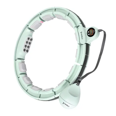 HMS HHM13 Massage-Hula-Hoop-Reifen mit Gewichten, Magneten und Zähler grün