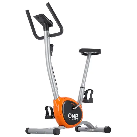 One Fitness RW3011 Mechanisches Heimtrainer-Fahrrad silber-orange