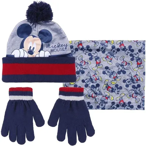 Cerdá Mickey Kinder-Set: Hut + Halstuch + Handschuhe 