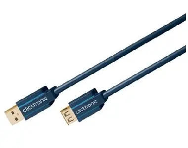 ClickTronic HQ OFC USB3.0-Verlängerungskabel, AA, vergoldete Anschlüsse, 1,8 m