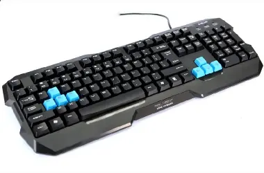 E-BLUE Polygon-Tastatur / Gaming / spritzwassergeschützt / USB / US / Schwarz