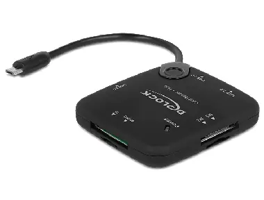 DeLock Speicherkartenleser / Micro-USB + 3-Port-USB-Hub / OTG