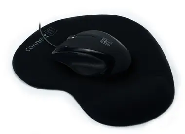 Connect IT CI-77 (3023) schwarz / Optische Gaming-Maus + Gelpad / 1000 DPI / USB / 1,3 m