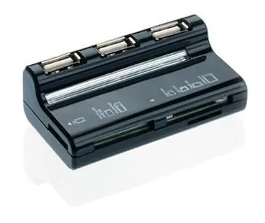 Connect IT USB COMBO Hub schwarz / Speicherkartenleser / 3x USB / MicroSD / SD