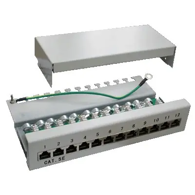 DATACOM Patchbox STP 12 Port / CAT5E DUAL GY / obere Notch / VL