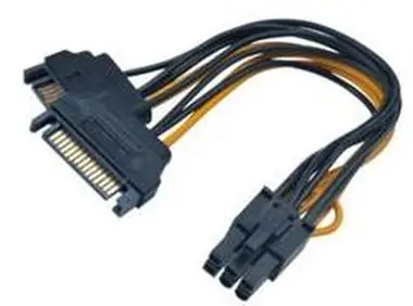 Akasa AK-CBPW13-15 / Netzteil / 2x SATA auf 6pin PCIe / 15cm