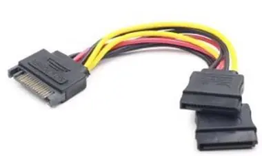 C-tech Kabel SATA-Stromversorgung auf 2x SATA / Gabel / 15cm