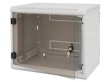 Triton 19" einteiliger Schrank 15HE/600mm / Ganzglastür