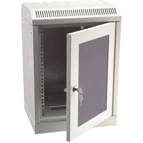 DATACOM 10" Rack einteilig 4HE 280 grau / Glastür