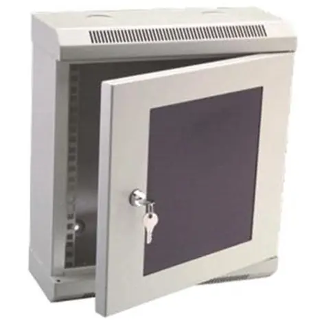 DATACOM 10" Rack einteilig 6U 140 grau / Glastür