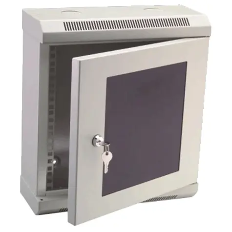 DATACOM 10" Rack einteilig 9U 140 grau / Glastür