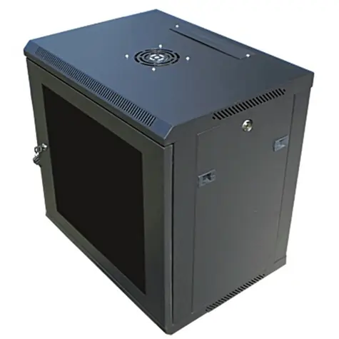 DATACOM 19" Schrank 12HE 450 mm (Glas) / schwarz