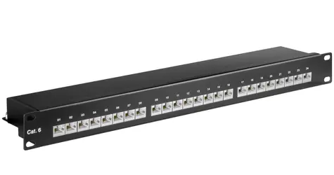 MicroConnect 19" Patchpanel CAT6 RJ-45 24-Port schwarz