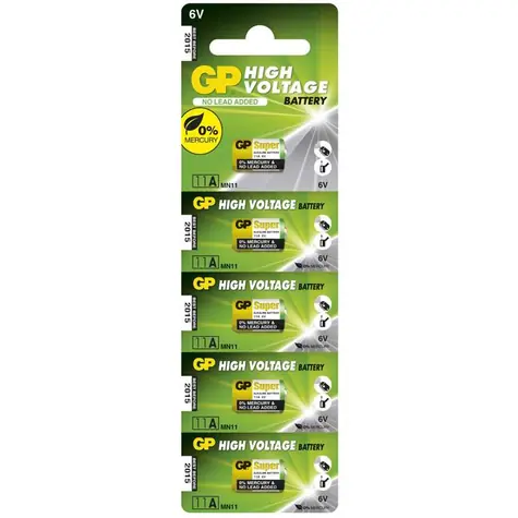 GP 11A - 5 Stück / Alkalibatterie 6 V / 38 mAh 