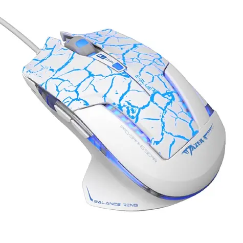 E-BLUE Mazer Pro weiß-blau / optische Gaming-Maus / 6 Tasten / 1 Rad / kabelgebunden (USB) / 2500DPI