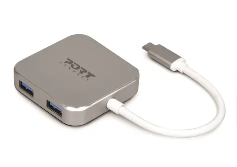 PORT CONNECT USB-C HUB grau / 4X USB 3.0